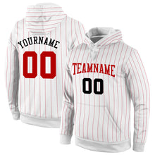 Charger l'image dans la galerie, Custom Stitched White Red Pinstripe Red-Black Sports Pullover Sweatshirt Hoodie