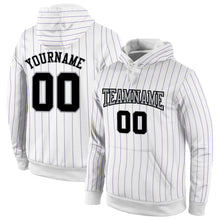 Загрузить изображение в средство просмотра галереи, Custom Stitched White Purple Pinstripe Black-Gray Sports Pullover Sweatshirt Hoodie