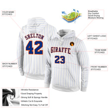 Laden Sie das Bild in den Galerie-Viewer, Custom Stitched White Royal Pinstripe Royal-Orange Sports Pullover Sweatshirt Hoodie