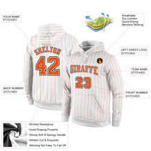 Load image into Gallery viewer, Custom Stitched White Orange Pinstripe Orange-Black Sports Pullover Sweatshirt Hoodie
