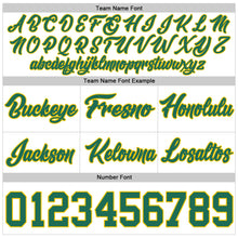 Загрузить изображение в средство просмотра галереи, Custom White Kelly Green-Gold Authentic Throwback Basketball Shorts