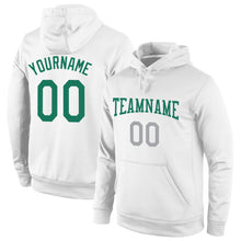 Charger l'image dans la galerie, Custom Stitched White Kelly Green-Gray Sports Pullover Sweatshirt Hoodie