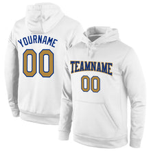 Загрузить изображение в средство просмотра галереи, Custom Stitched White Old Gold-Royal Sports Pullover Sweatshirt Hoodie