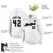 Load image into Gallery viewer, Custom Stitched White Black-Crimson Sports Pullover Sweatshirt Hoodie