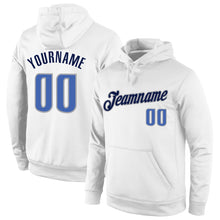 Загрузить изображение в средство просмотра галереи, Custom Stitched White Blue-Navy Sports Pullover Sweatshirt Hoodie