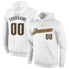 Загрузить изображение в средство просмотра галереи, Custom Stitched White Steel Gray-Old Gold Sports Pullover Sweatshirt Hoodie