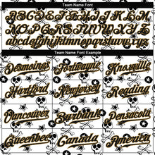 Laden Sie das Bild in den Galerie-Viewer, Custom White Black-Old Gold 3D Skull Fashion Authentic Baseball Jersey