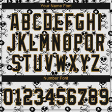Laden Sie das Bild in den Galerie-Viewer, Custom White Black-Old Gold 3D Skull Fashion Authentic Baseball Jersey