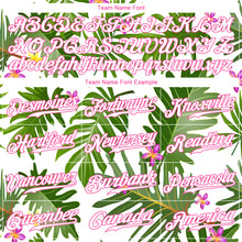 Laden Sie das Bild in den Galerie-Viewer, Custom White White-Pink 3D Pattern Design Tropical Palm Leaves Authentic Baseball Jersey