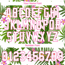 Laden Sie das Bild in den Galerie-Viewer, Custom White White-Pink 3D Pattern Design Tropical Palm Leaves Authentic Baseball Jersey