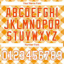 Laden Sie das Bild in den Galerie-Viewer, Custom White White-Orange 3D Pattern Design Orange Plaid Authentic Baseball Jersey