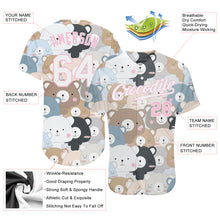 Laden Sie das Bild in den Galerie-Viewer, Custom White White-Light Pink 3D Pattern Design Teddy Bears Authentic Baseball Jersey