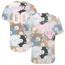 Laden Sie das Bild in den Galerie-Viewer, Custom White White-Light Pink 3D Pattern Design Teddy Bears Authentic Baseball Jersey