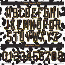 Laden Sie das Bild in den Galerie-Viewer, Custom White Black-Old Gold 3D Pattern Design Leopard Authentic Baseball Jersey