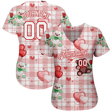 Load image into Gallery viewer, Custom White White-Red 3D Pattern Design Teddy Bears Authentic Baseball Jersey
