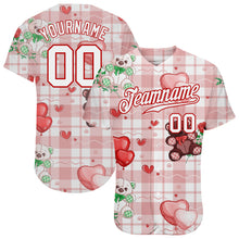 Load image into Gallery viewer, Custom White White-Red 3D Pattern Design Teddy Bears Authentic Baseball Jersey