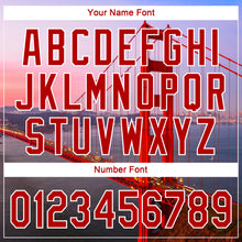 Laden Sie das Bild in den Galerie-Viewer, Custom White Red-White 3D Pattern Design Golden Gate Bridge Authentic Baseball Jersey