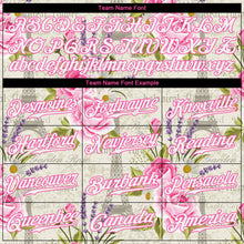 Laden Sie das Bild in den Galerie-Viewer, Custom White White-Pink 3D Pattern Design Floral Pattern With The Eiffel Tower Authentic Baseball Jersey