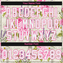 Laden Sie das Bild in den Galerie-Viewer, Custom White White-Pink 3D Pattern Design Floral Pattern With The Eiffel Tower Authentic Baseball Jersey