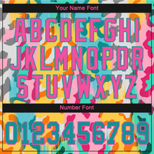 Laden Sie das Bild in den Galerie-Viewer, Custom White Teal-Pink 3D Pattern Design Leopard Authentic Baseball Jersey
