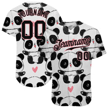 Загрузить изображение в средство просмотра галереи, Custom White Black-Medium Pink 3D Pattern Design Pandas Authentic Baseball Jersey