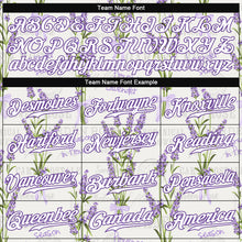 Load image into Gallery viewer, Custom White White-Purple 3D Pattern Design Lavenders Authentic Baseball Jersey