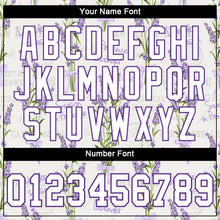 Load image into Gallery viewer, Custom White White-Purple 3D Pattern Design Lavenders Authentic Baseball Jersey
