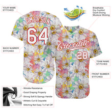 Laden Sie das Bild in den Galerie-Viewer, Custom White White-Red 3D Pattern Design Daisy Authentic Baseball Jersey