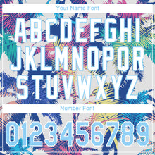 Laden Sie das Bild in den Galerie-Viewer, Custom White Light Blue 3D Pattern Design Hawaii Palm Trees Authentic Baseball Jersey