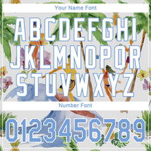 Laden Sie das Bild in den Galerie-Viewer, Custom White Light Blue-White 3D Pattern Design Hawaii Palm Trees Authentic Baseball Jersey