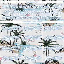 Laden Sie das Bild in den Galerie-Viewer, Custom White White-Light Blue 3D Pattern Design Hawaii Palm Trees Authentic Baseball Jersey