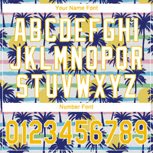 Laden Sie das Bild in den Galerie-Viewer, Custom White Gold-White 3D Pattern Design Hawaii Palm Trees Authentic Baseball Jersey