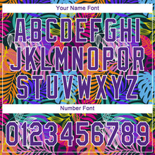 Laden Sie das Bild in den Galerie-Viewer, Custom White Purple-White 3D Pattern Design Hawaii Palm Trees Authentic Baseball Jersey