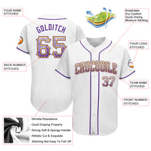 Laden Sie das Bild in den Galerie-Viewer, Custom White Purple-Gold Authentic Drift Fashion Baseball Jersey
