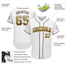 Laden Sie das Bild in den Galerie-Viewer, Custom White Brown-Gold Authentic Drift Fashion Baseball Jersey