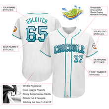 Laden Sie das Bild in den Galerie-Viewer, Custom White Teal-Navy Authentic Drift Fashion Baseball Jersey