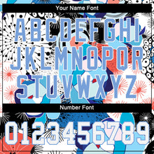 Load image into Gallery viewer, Custom White White-Light Blue 3D Pattern Design Flowers Authentic Baseball Jersey