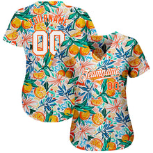 Laden Sie das Bild in den Galerie-Viewer, Custom White Orange 3D Pattern Design Fruit Authentic Baseball Jersey