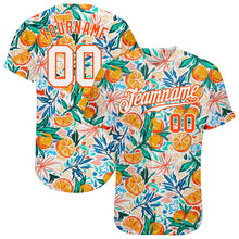 Laden Sie das Bild in den Galerie-Viewer, Custom White Orange 3D Pattern Design Fruit Authentic Baseball Jersey