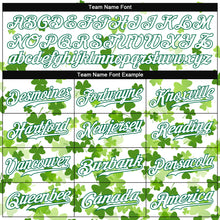 Charger l'image dans la galerie, Custom White White-Kelly Green 3D Pattern Design Authentic St. Patrick's Day Baseball Jersey