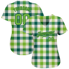 Charger l'image dans la galerie, Custom White Neon Green-Green 3D Pattern Design Authentic St. Patrick's Day Baseball Jersey