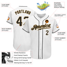 Laden Sie das Bild in den Galerie-Viewer, Custom White Black-Old Gold Authentic Baseball Jersey