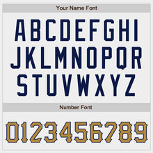 Laden Sie das Bild in den Galerie-Viewer, Custom White Old Gold-Navy Authentic Baseball Jersey