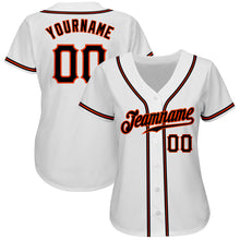 Laden Sie das Bild in den Galerie-Viewer, Custom White Black-Orange Authentic Baseball Jersey
