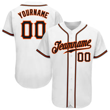 Laden Sie das Bild in den Galerie-Viewer, Custom White Black-Orange Authentic Baseball Jersey