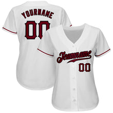 Laden Sie das Bild in den Galerie-Viewer, Custom White Crimson-Black Authentic Baseball Jersey