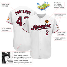 Laden Sie das Bild in den Galerie-Viewer, Custom White Crimson-Black Authentic Baseball Jersey