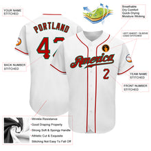 Laden Sie das Bild in den Galerie-Viewer, Custom White Red-Kelly Green Authentic Baseball Jersey