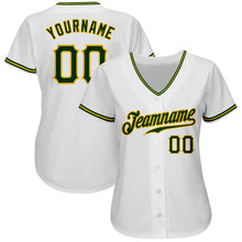 Laden Sie das Bild in den Galerie-Viewer, Custom White Green-Gold Authentic Baseball Jersey