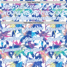 Загрузить изображение в средство просмотра галереи, Custom White White-Light Blue 3D Pattern Hawaii Palm Trees Authentic Basketball Jersey